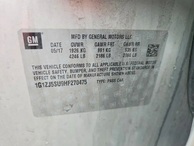 2017 CHEVROLET MALIBU HYBRID  