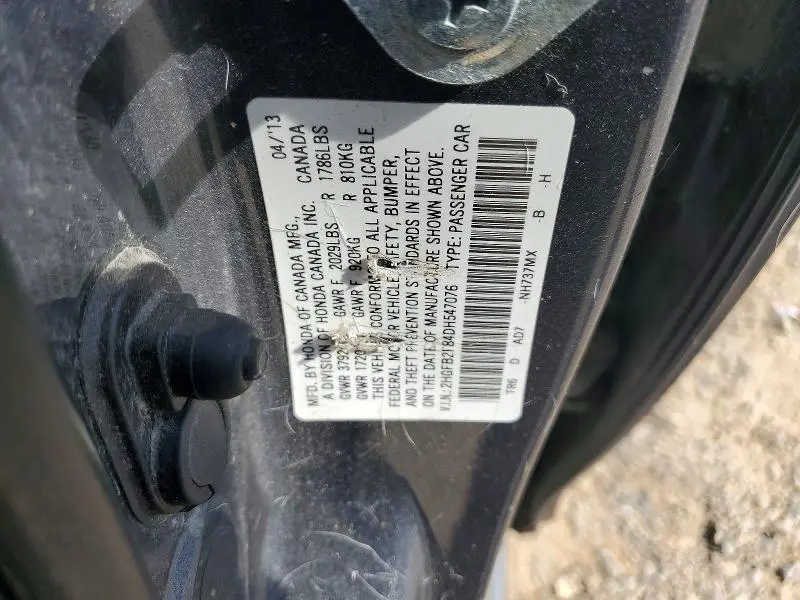 2013 HONDA CIVIC EX  