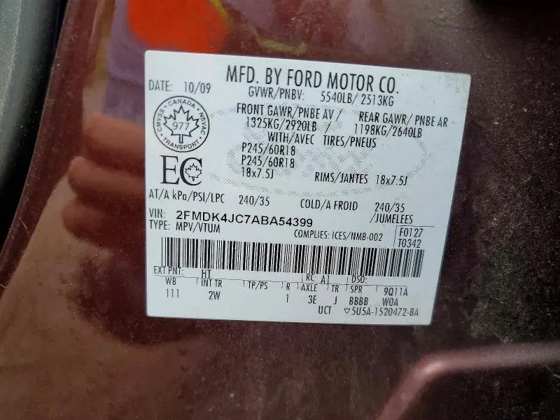 2010 FORD EDGE SEL  