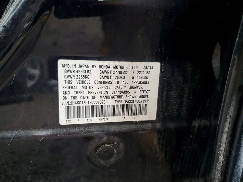 2015 ACURA RLX TECH  