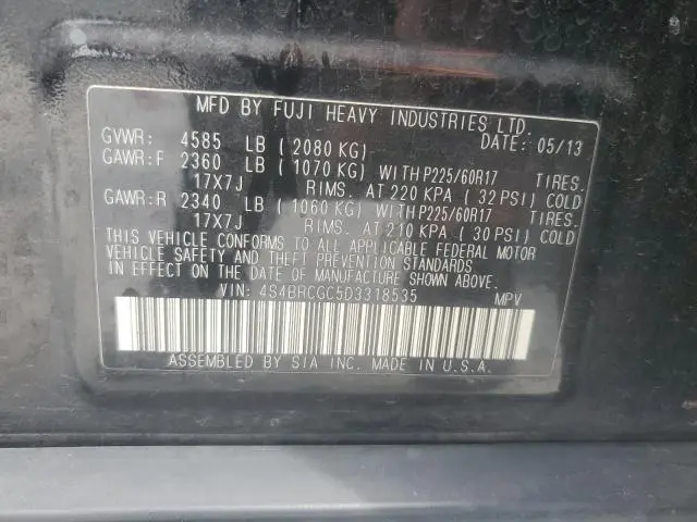 2013 SUBARU OUTBACK 2.5I PREMIUM  
