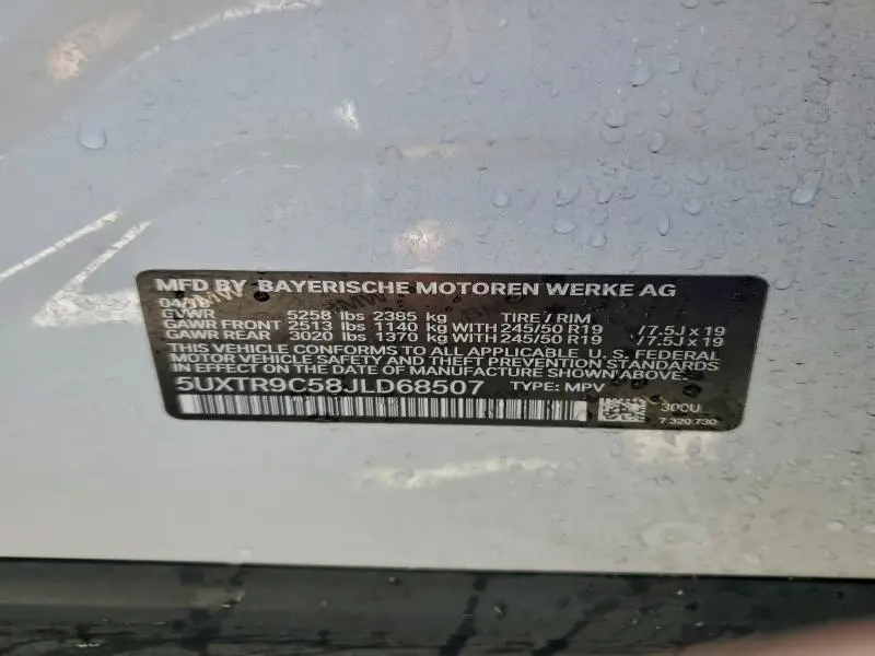 2018 BMW X3 XDRIVE30I  