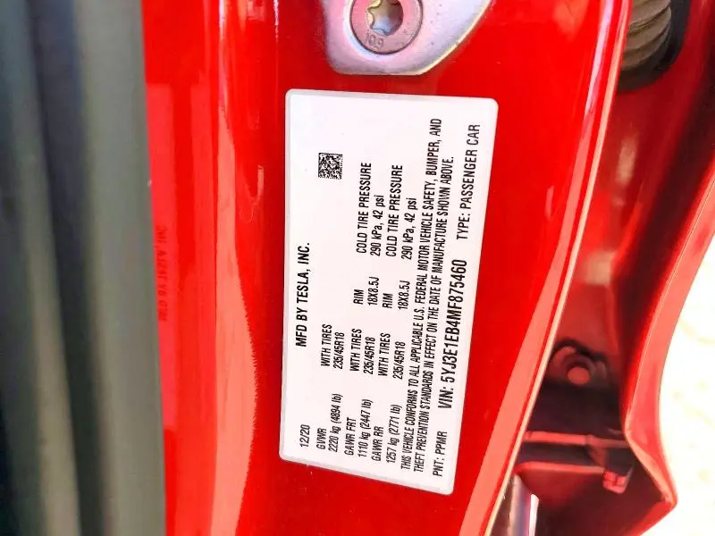2021 TESLA MODEL 3   