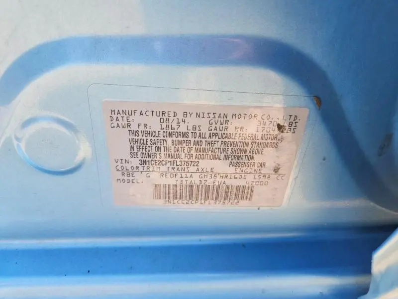 2015 NISSAN VERSA NOTE SV  