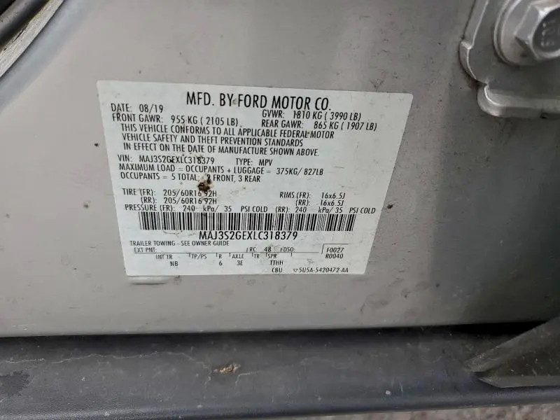 2020 FORD ECOSPORT SE  