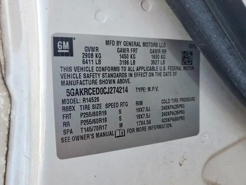 2012 BUICK ENCLAVE   