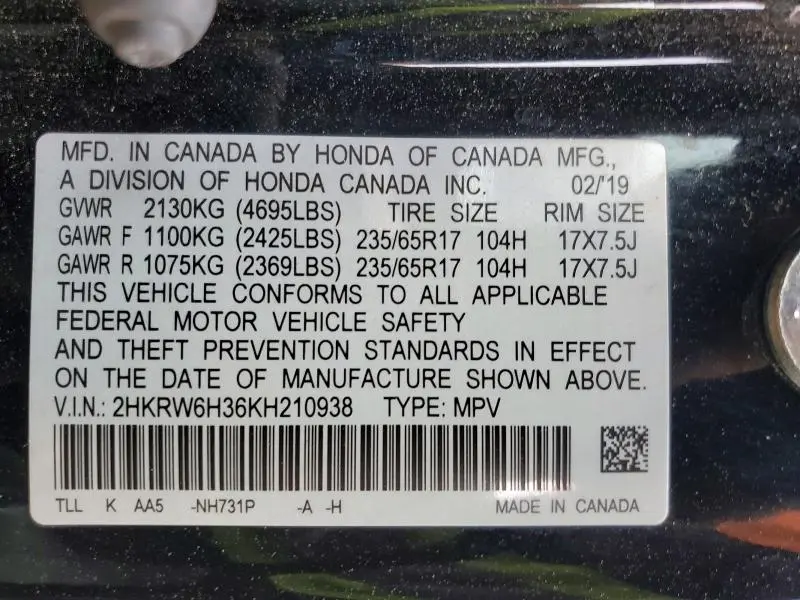 2019 HONDA CR-V LX  
