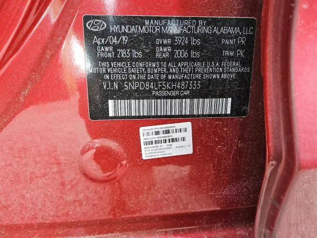 2019 HYUNDAI ELANTRA SEL