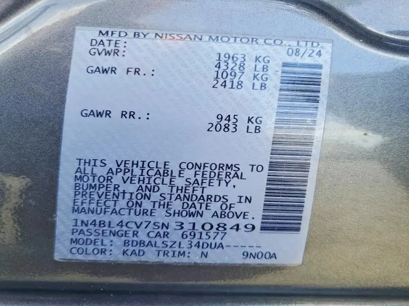 2025 NISSAN ALTIMA SR  