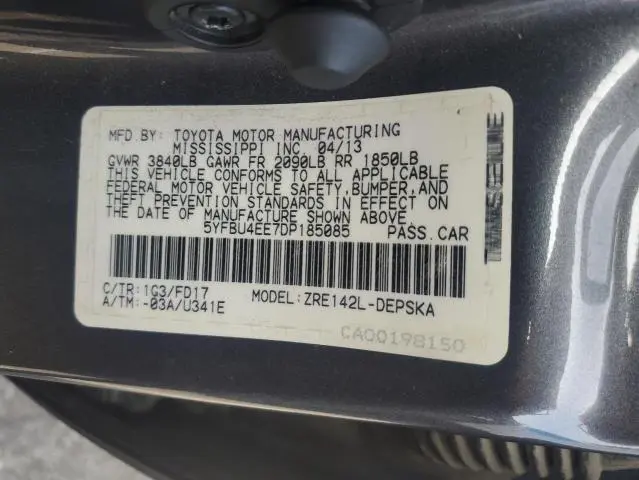 2013 TOYOTA COROLLA BASE  