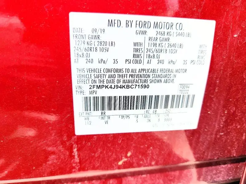 2019 FORD EDGE SEL  