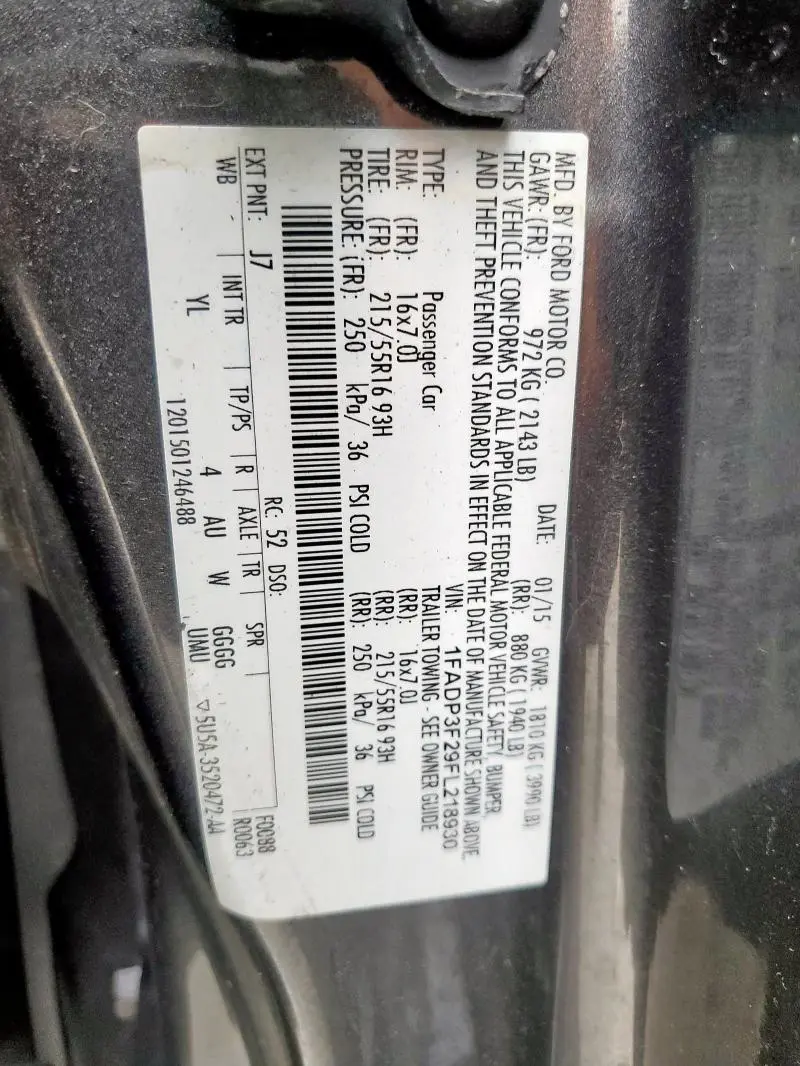 2015 FORD FOCUS SE  