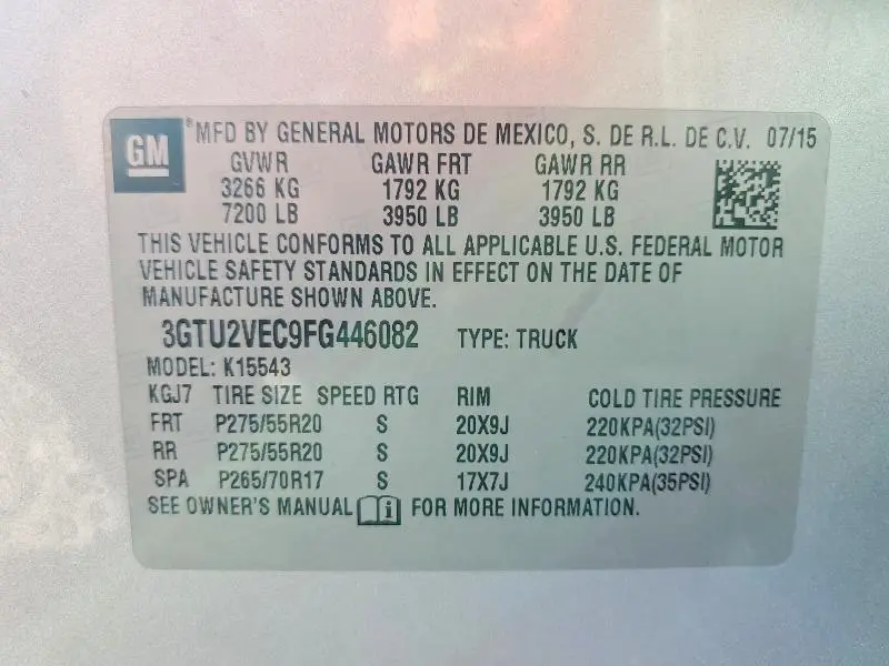 2015 GMC SIERRA K1500 SLT  