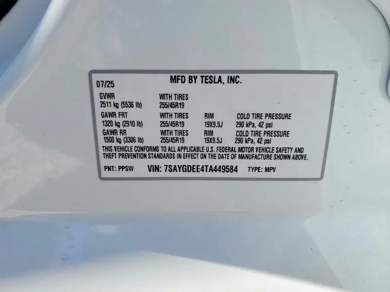 2026 TESLA MODEL Y   