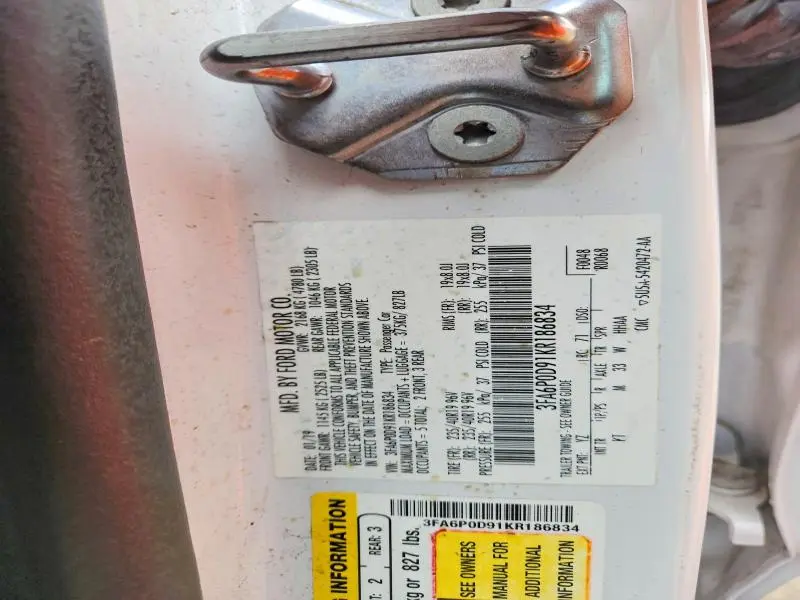 2019 FORD FUSION TITANIUM  
