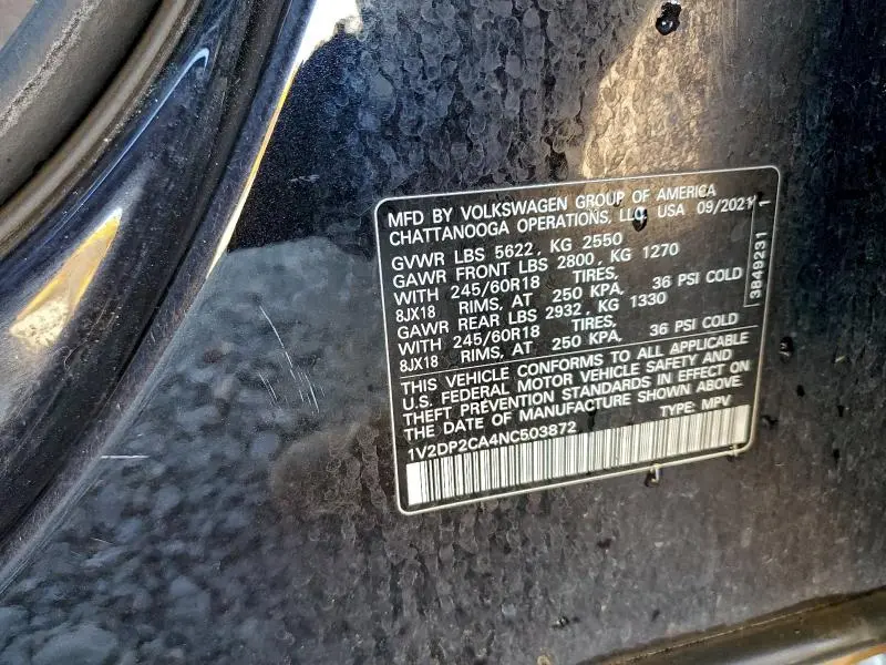 2022 VOLKSWAGEN ATLAS SE  