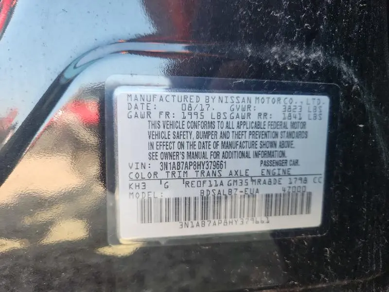 2017 NISSAN SENTRA S  