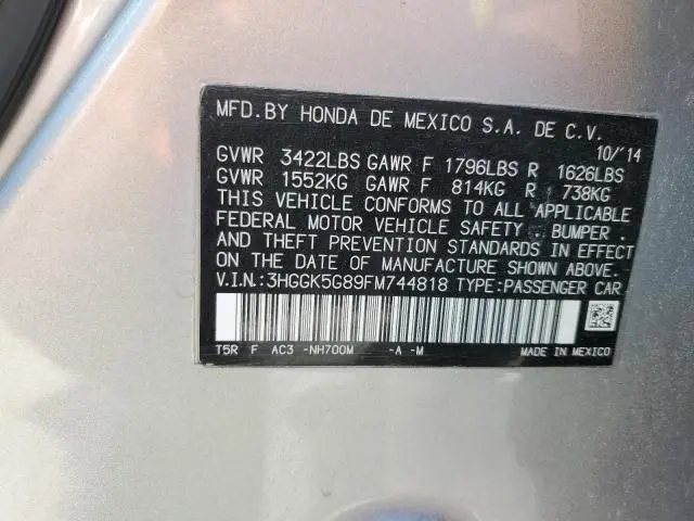2015 HONDA FIT EX