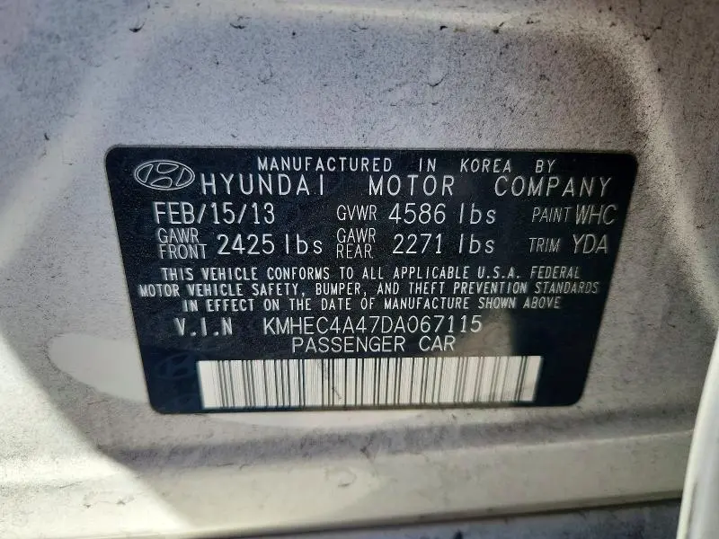 2013 HYUNDAI SONATA HYBRID  
