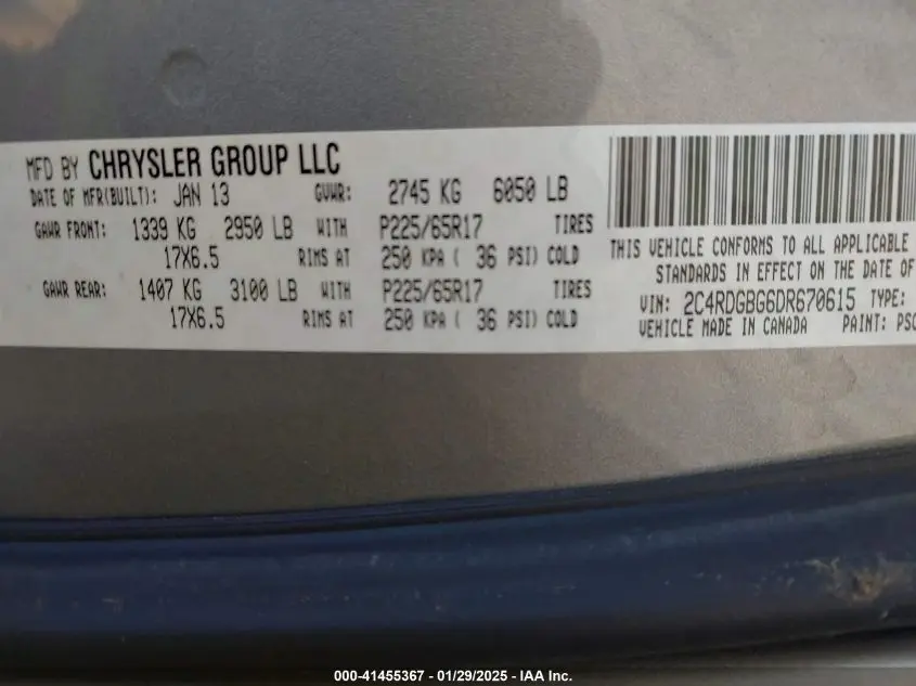 2013 DODGE GRAND CARAVAN SE