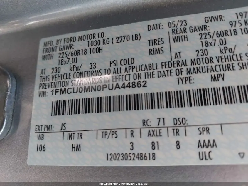 2023 FORD ESCAPE ST-LINE