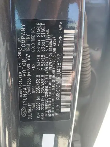 2020 HYUNDAI KONA LIMITED  