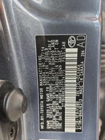 2014 TOYOTA COROLLA L  