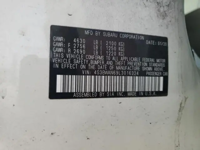 2020 SUBARU LEGACY LIMITED  