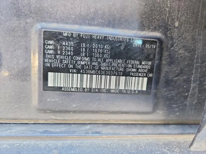 2014 SUBARU LEGACY 2.5I PREMIUM  