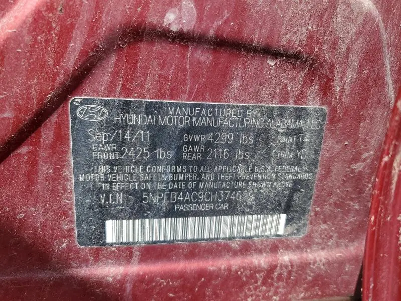 2012 HYUNDAI SONATA GLS  