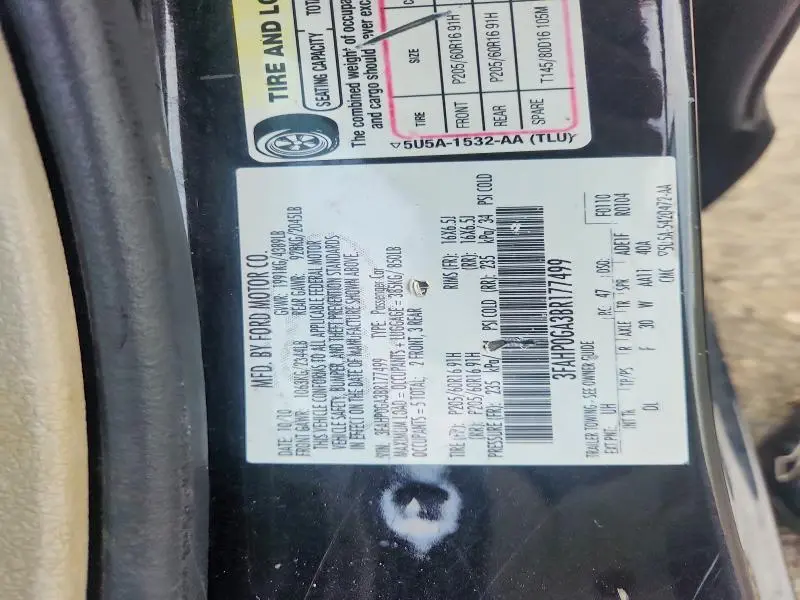 2011 FORD FUSION S  