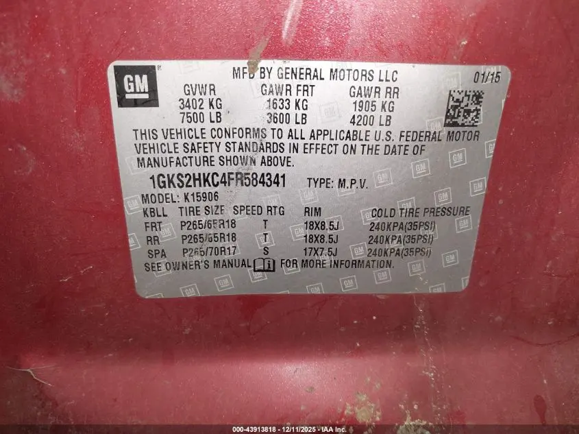 2015 GMC YUKON XL 1500 SLT