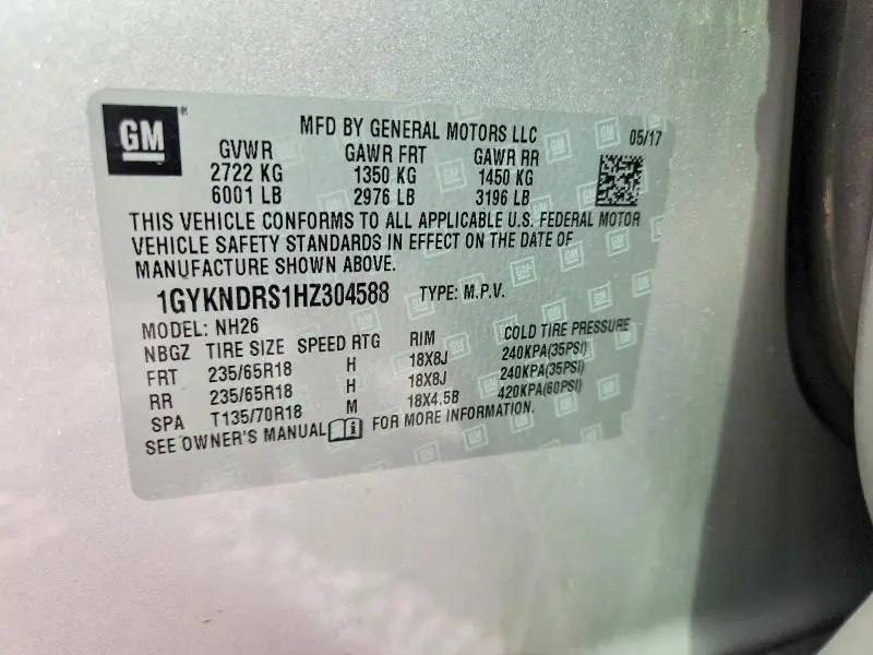 2017 CADILLAC XT5 LUXURY  