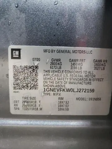 2020 CHEVROLET TRAVERSE LS  