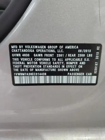 2014 VOLKSWAGEN PASSAT SE  