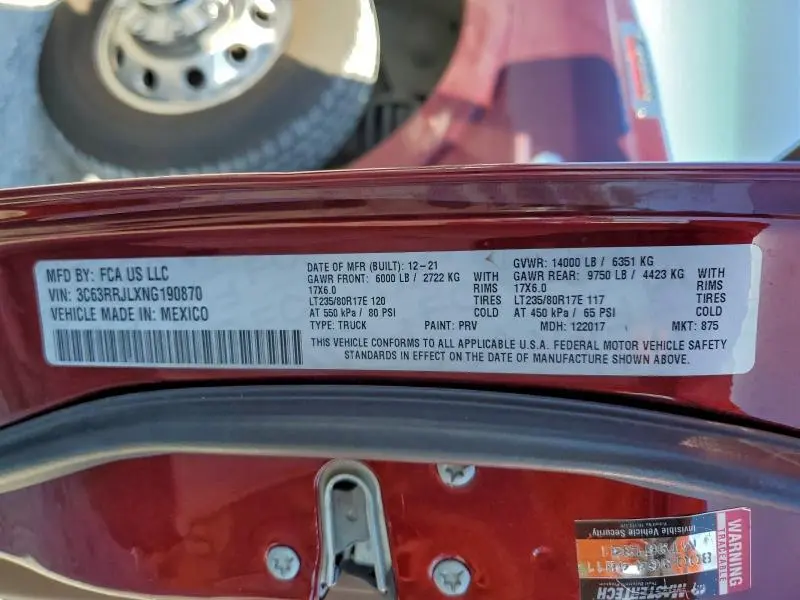 2022 RAM 3500 LARAMIE  