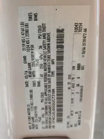 2016 FORD ESCAPE TITANIUM  