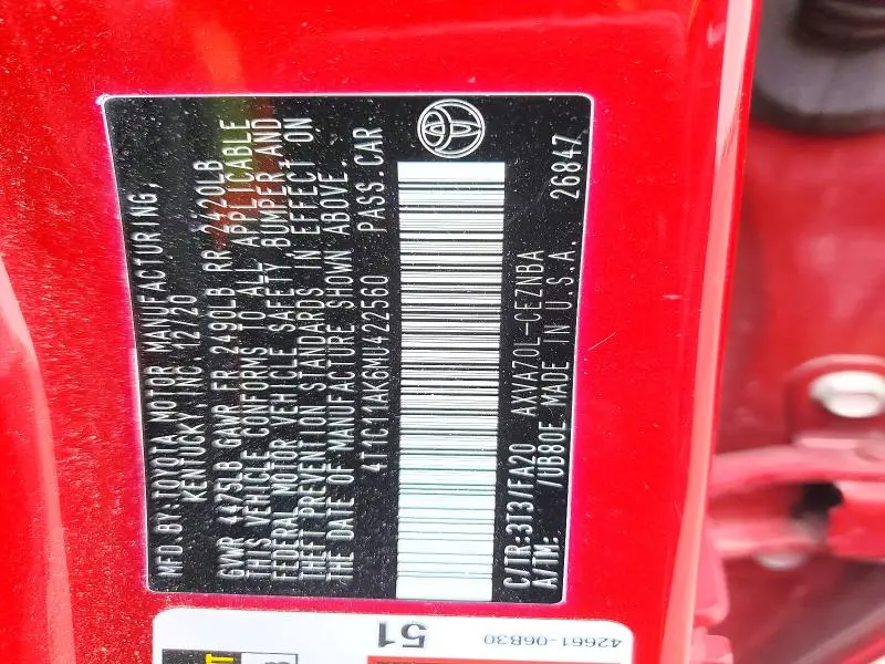 2021 TOYOTA CAMRY LE  