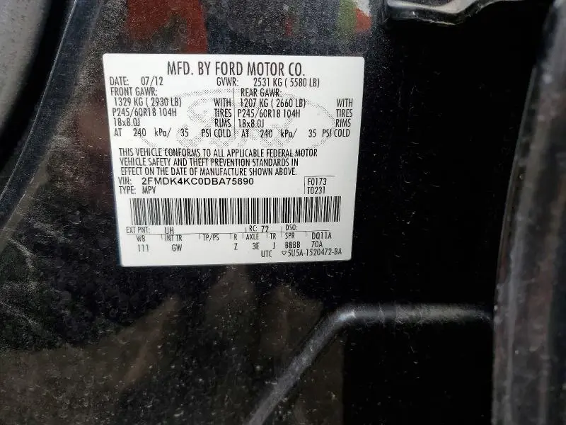 2013 FORD EDGE LIMITED  