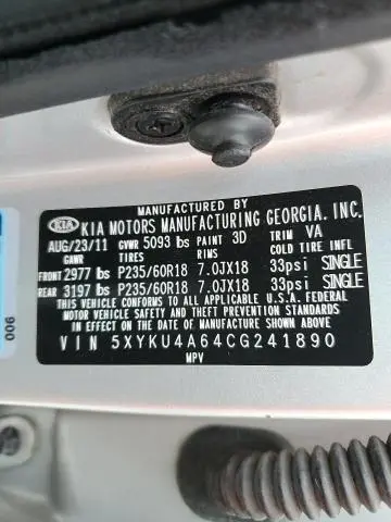 2012 KIA SORENTO EX  
