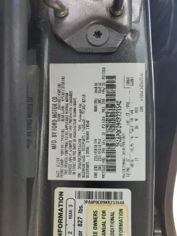 2019 FORD FUSION SEL  