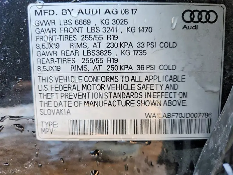 2018 AUDI Q7 PREMIUM PLUS  