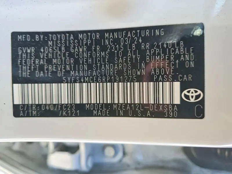 2024 TOYOTA COROLLA SE  
