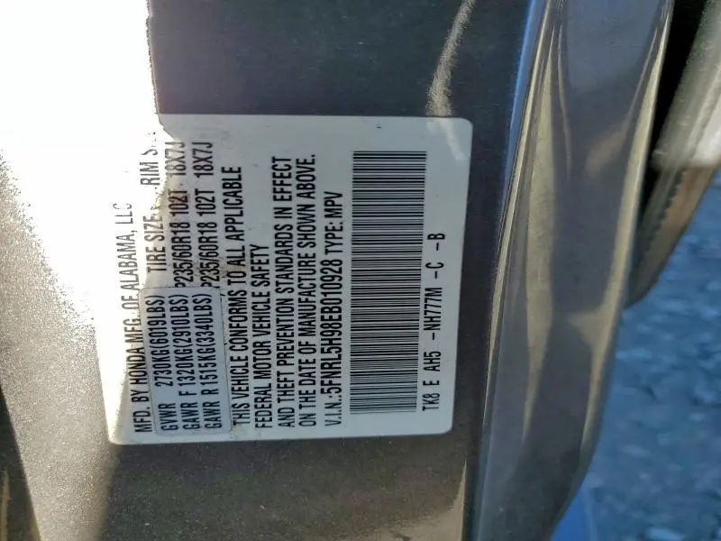 2014 HONDA ODYSSEY TOURING  