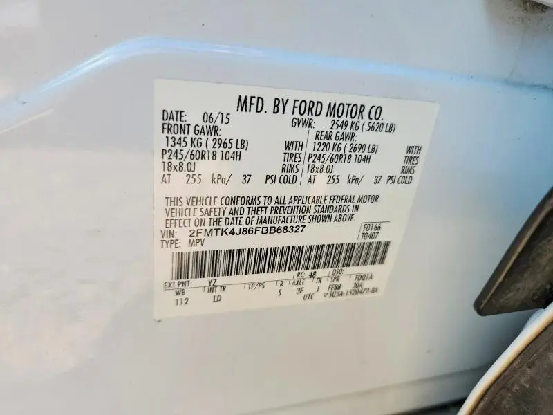 2015 FORD EDGE SEL  