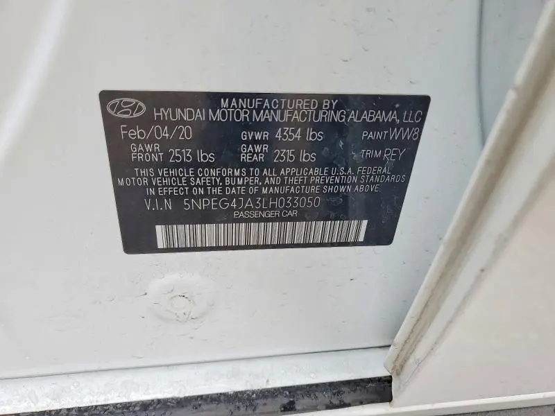 2020 HYUNDAI SONATA SE  