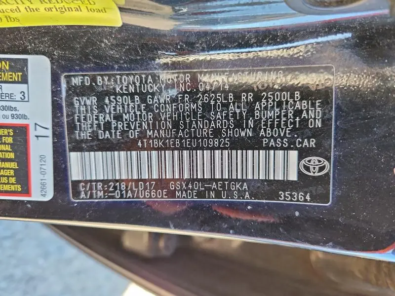 2014 TOYOTA AVALON BASE  