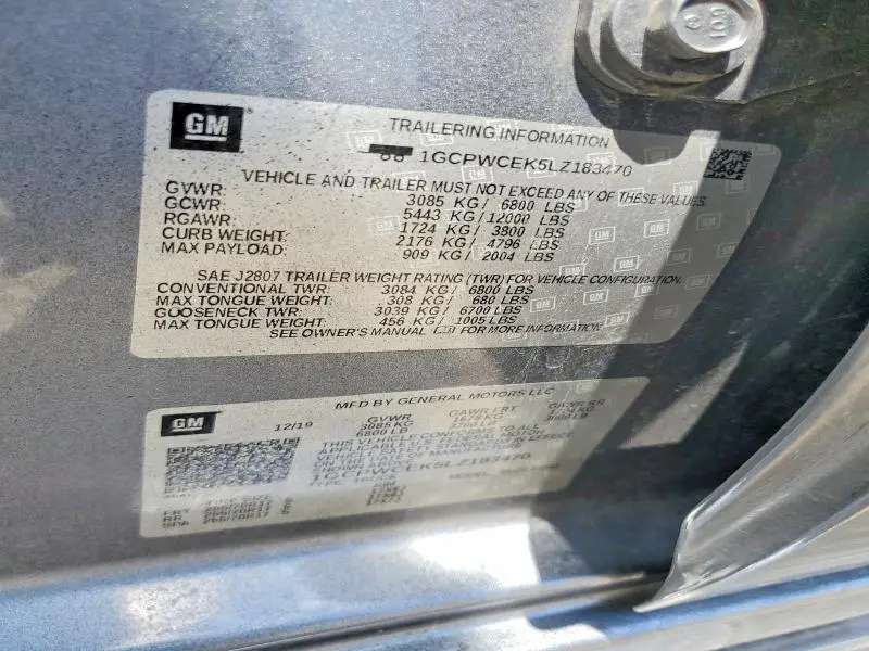 2020 CHEVROLET SILVERADO 1500 LT