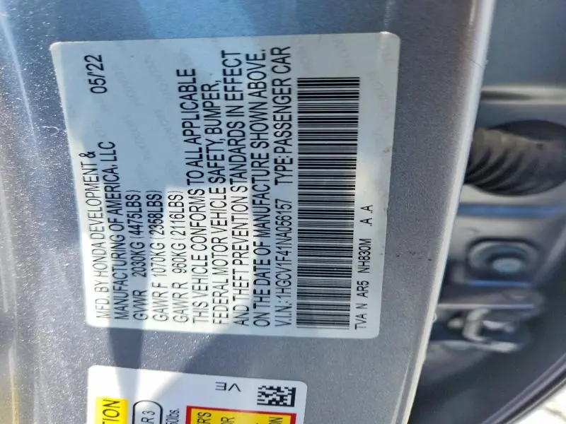 2022 HONDA ACCORD SPORT SE  