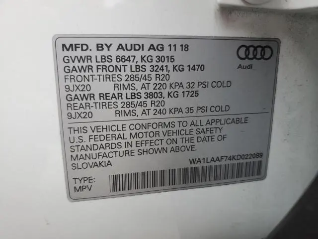 2019 AUDI Q7 PREMIUM PLUS  